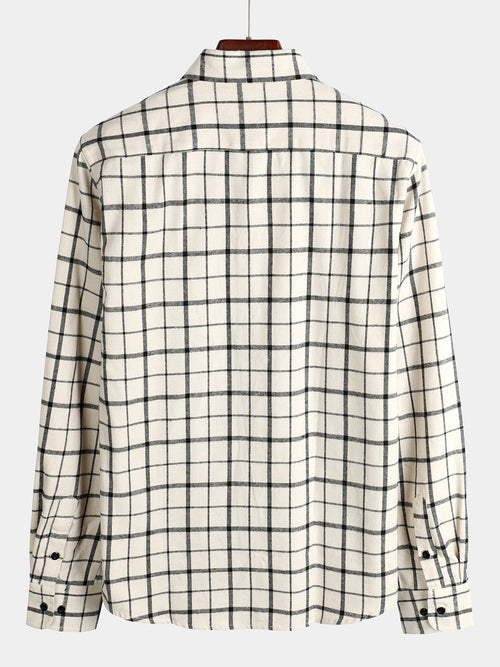 Men's Button Up Regular Fit Long Sleeve Plaid Flannel Casual Shirts
