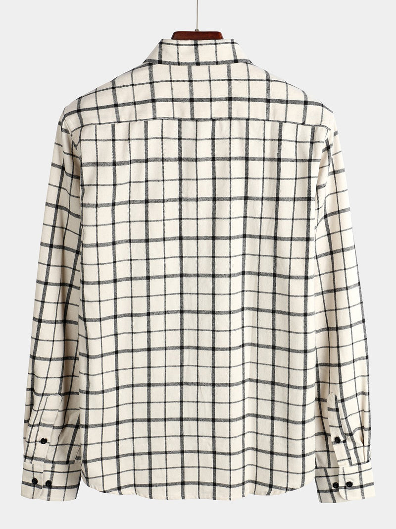 Men's Button Up Regular Fit Long Sleeve Plaid Flannel Casual Shirts