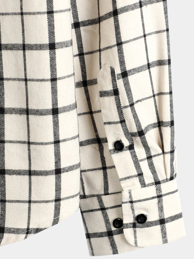 Men's Button Up Regular Fit Long Sleeve Plaid Flannel Casual Shirts