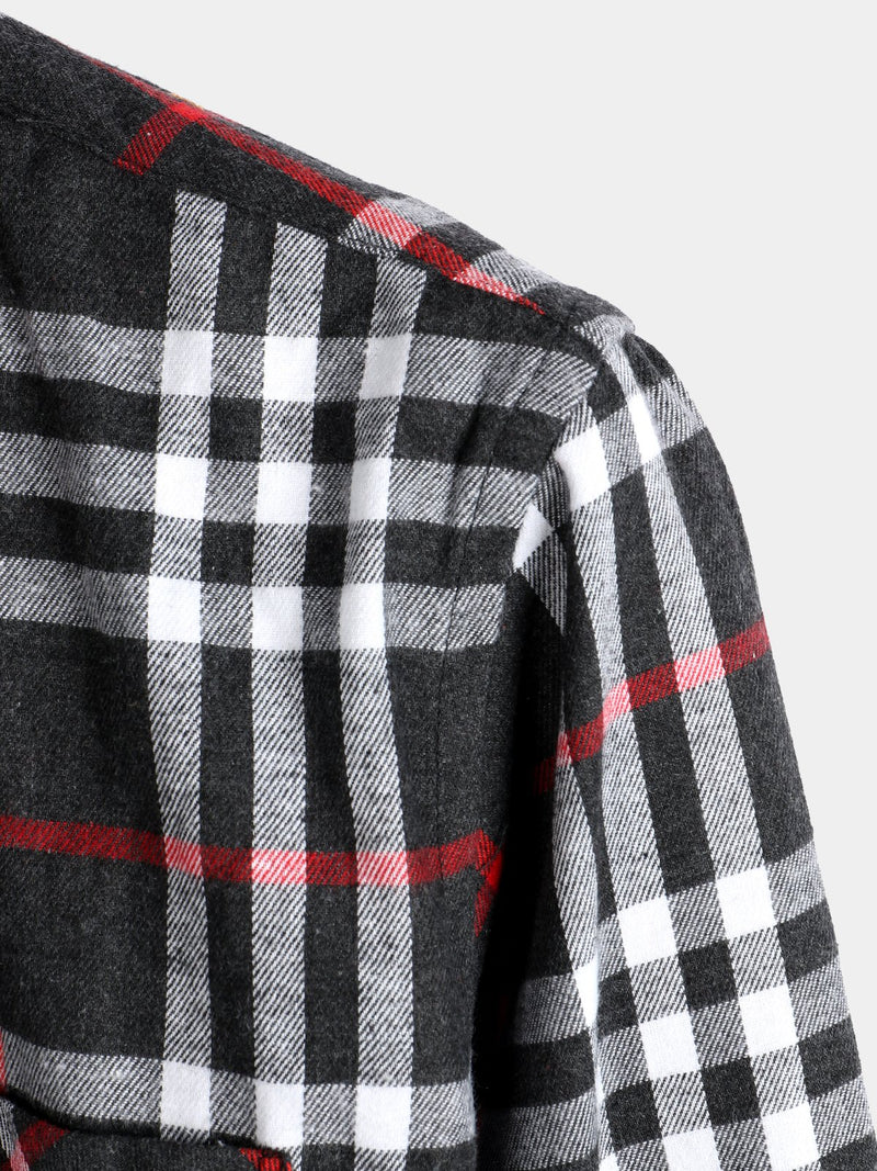 Men's Button Up Regular Fit Long Sleeve Plaid Flannel Casual Shirts
