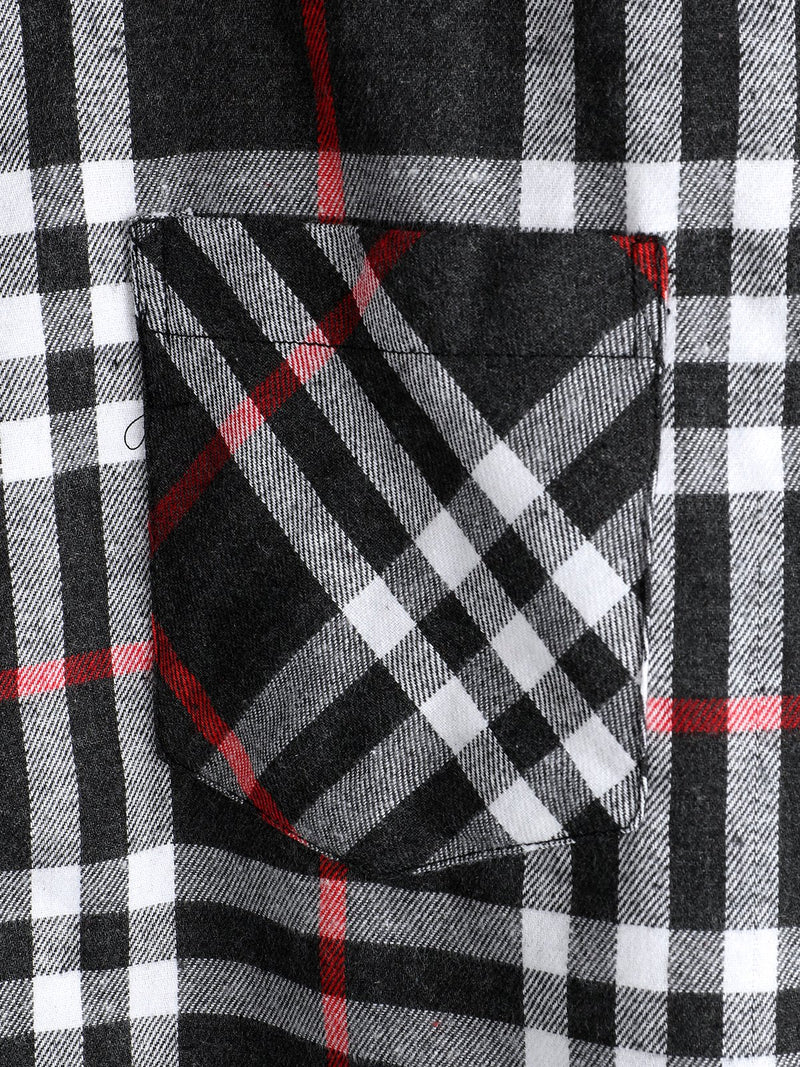 Men's Button Up Regular Fit Long Sleeve Plaid Flannel Casual Shirts