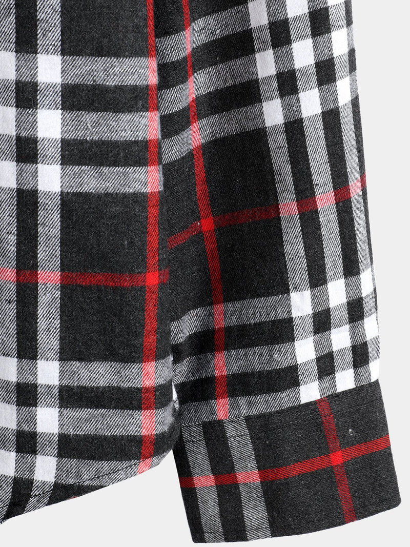 Men's Button Up Regular Fit Long Sleeve Plaid Flannel Casual Shirts