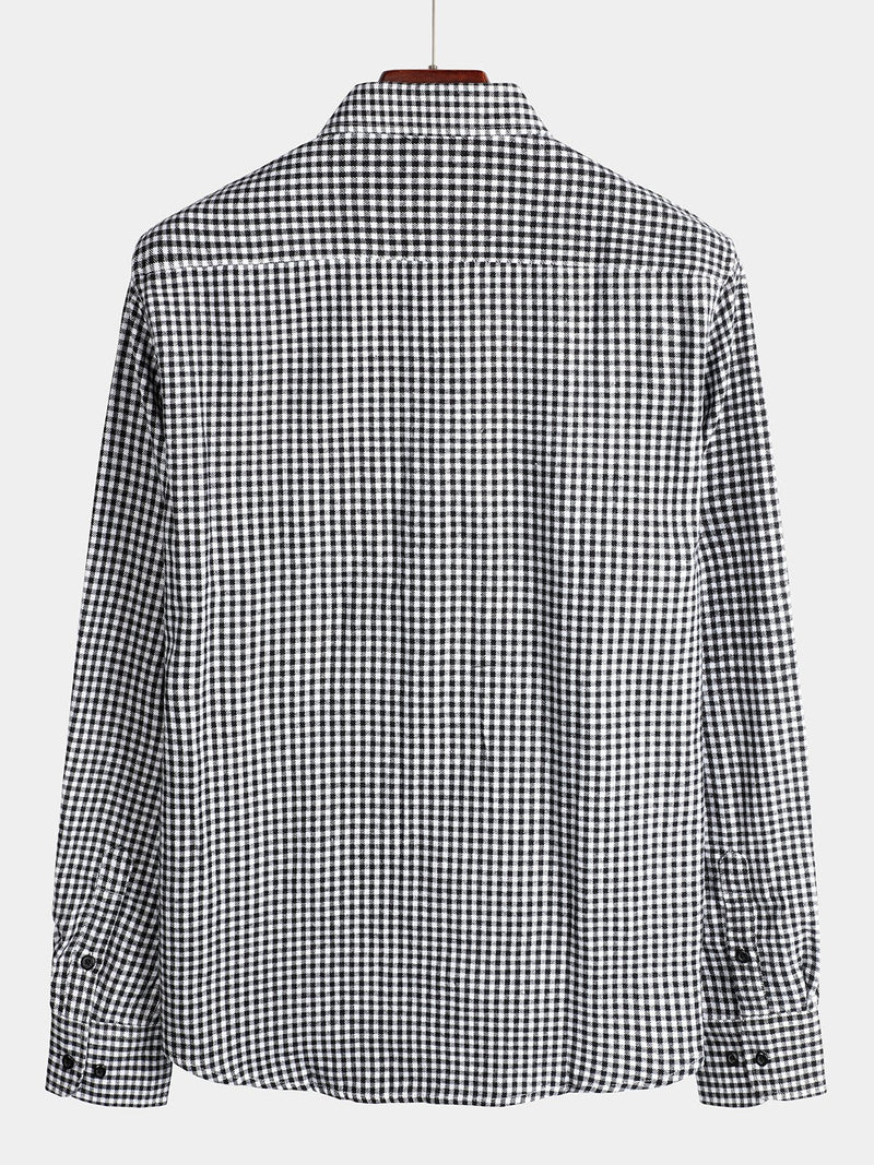 Men's Button Up Regular Fit Long Sleeve Plaid Flannel Casual Shirts