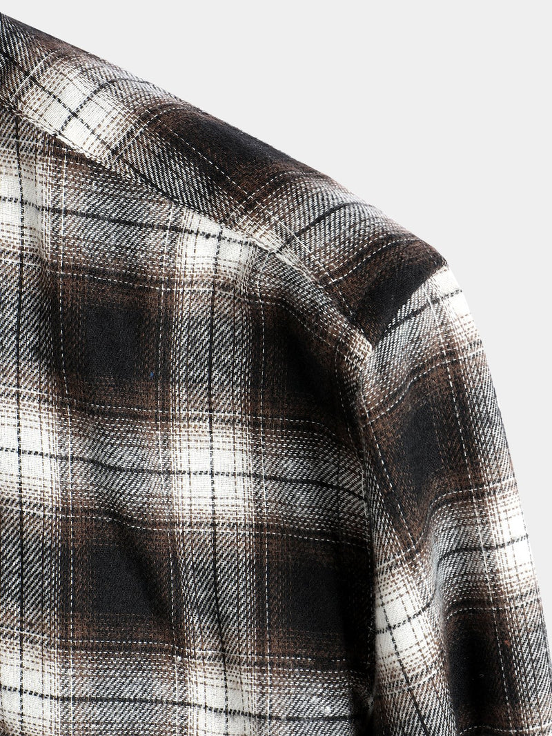 Men's Button Up Regular Fit Long Sleeve Plaid Flannel Casual Shirts