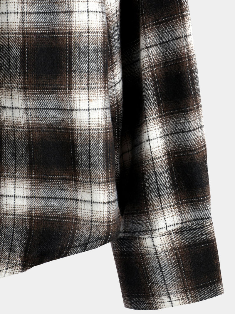 Men's Button Up Regular Fit Long Sleeve Plaid Flannel Casual Shirts
