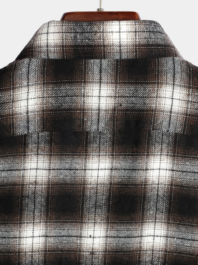 Men's Button Up Regular Fit Long Sleeve Plaid Flannel Casual Shirts