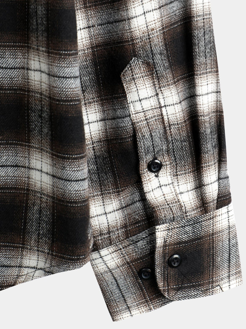 Men's Button Up Regular Fit Long Sleeve Plaid Flannel Casual Shirts