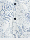 Men's Summer Retro Floral Print Pocket Floral Short Sleeve Button Up White Hawaiian Shirt