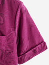 Men's Hawaiian Floral Pocket Jacquard Button Up Short Sleeve Summer Cuban Collar Camp Shirt
