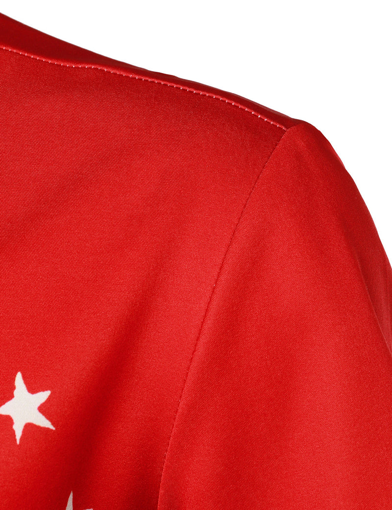 Men's Santa Claus Red Holiday Short Sleeve Christmas Shirt