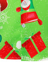 Men's Vintage Santa Claus And Gift Print Costume Green  Funny Christmas Themed Short Sleeve Shirt