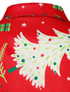 Men's Christmas Tree Print Funny Outfit Themed Top Red Long Sleeve Shirt