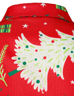 Men's Christmas Tree Print Funny Outfit Themed Top Red Long Sleeve Shirt