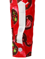 Men's Funny Christmas Print Red Button Up Long Sleeve Shirt