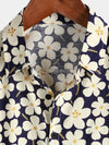 Men's Floral Print Holiday Flower Casual Short Sleeve Shirt