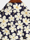 Men's Floral Print Holiday Flower Casual Short Sleeve Shirt