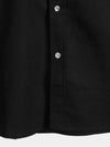 Men's Cotton & Linen Chest Pockets Solid Color Short Sleeve Shirt