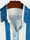 Bundle Of 3 | Men's Floral & Stripe Holiday Summer Print Casual White Beach Short Sleeve Shirts