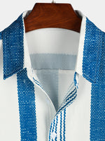 Bundle Of 3 | Men's Floral & Stripe Holiday Summer Print Casual White Beach Short Sleeve Shirts