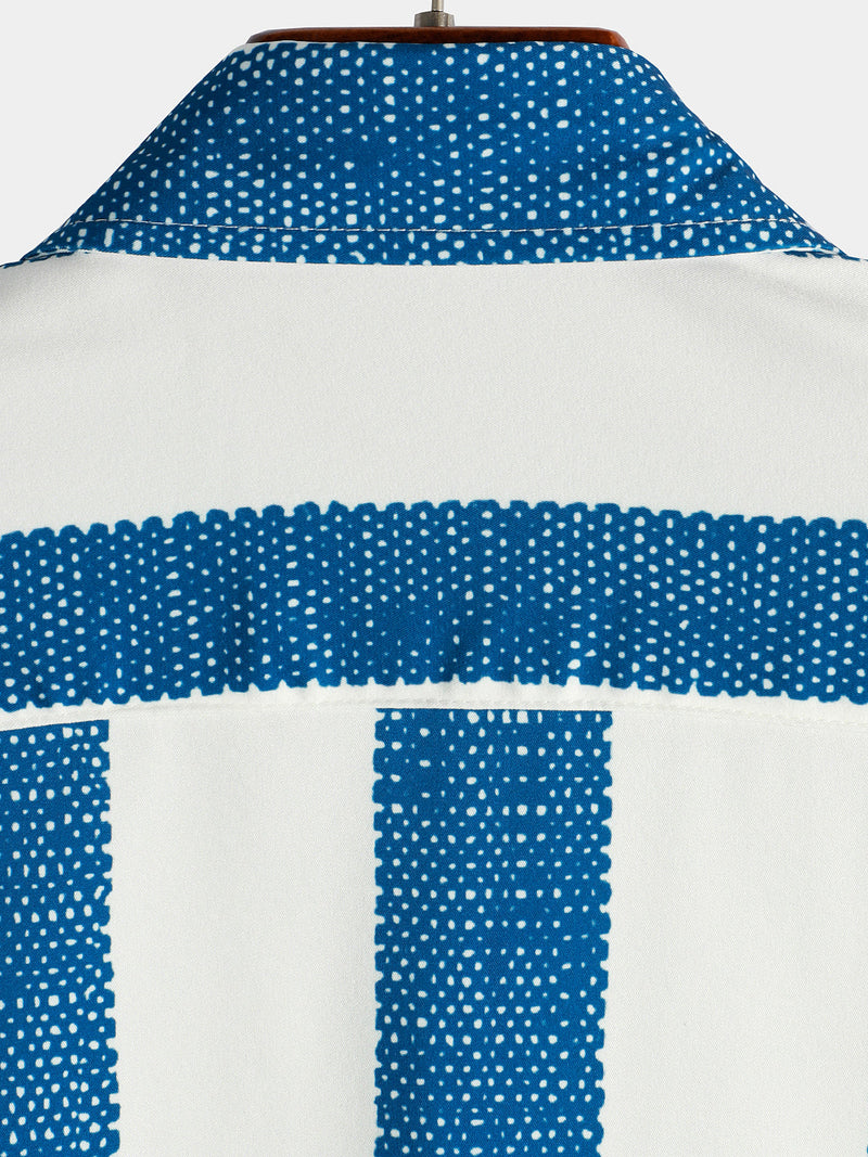 Bundle Of 3 | Men's Floral & Stripe Holiday Summer Print Casual White Beach Short Sleeve Shirts