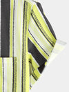 Men's Vintage Black and Yellow Vertical Striped Print Summer Casual Pocket Short Sleeve Shirt