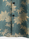 Men's Maple Leaf Breathable Top Cotton Pocket Short Sleeve Summer Shirt