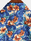 Men's Summer Floral Print Beach Resort Holiday Cotton Aloha Short Sleeve Hawaiian Shirt