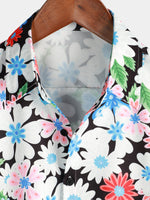 Men's Leisure Floral Print Holiday Flower Resort Casual Art Short Sleeve Shirt