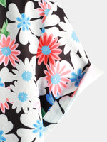 Men's Leisure Floral Print Holiday Flower Resort Casual Art Short Sleeve Shirt