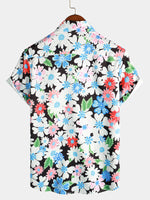 Men's Leisure Floral Print Holiday Flower Resort Casual Art Short Sleeve Shirt