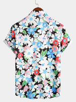 Bundle Of 3 | Men's Floral Casual Beach Summer Holiday Short Sleeve Shirt