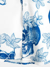 Men's Skull Rock and Roll Cool Tropical Vacation Short Sleeve Beach Crazy White Hawaiian Shirt