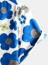 Men's Holiday Button Up Cotton Casual Blue Floral Print Summer Short Sleeve Hawaiian Shirt