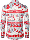 Men's Holiday Striped Long Sleeve Vacation Cute Gnome Christmas Shirt