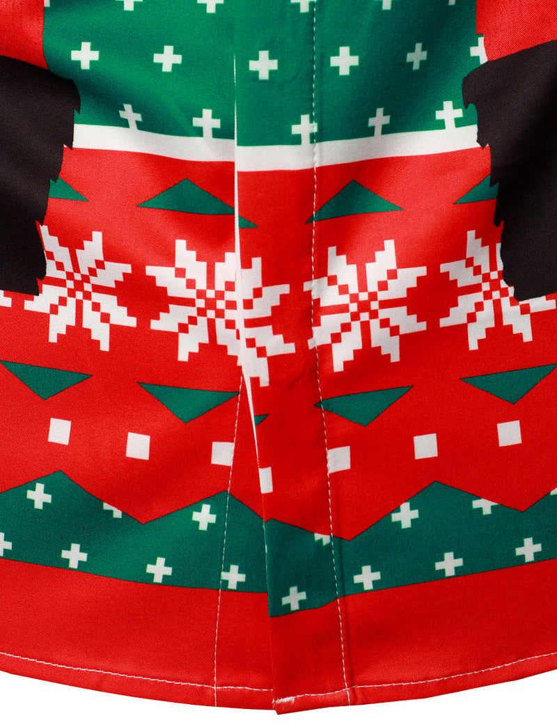 Men's Santa Claus Funny Outfit Themed Top Christmas Long Sleeve Shirt