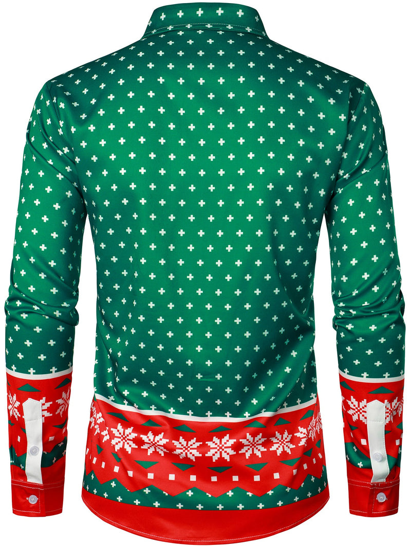 Men's Santa Claus Funny Outfit Themed Top Christmas Long Sleeve Shirt