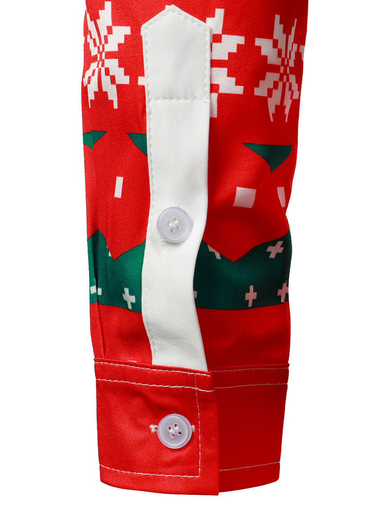 Men's Santa Claus Funny Outfit Themed Top Christmas Long Sleeve Shirt
