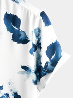 Men's Casual Floral Art Button Up Short Sleeve Summer Holiday Beach Shirt