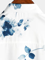Men's Casual Floral Art Button Up Short Sleeve Summer Holiday Beach Shirt