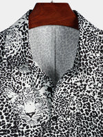 Men's Leopard Summer Pocket Short Sleeve Shirt