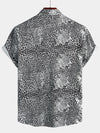 Men's Leopard Summer Pocket Short Sleeve Shirt
