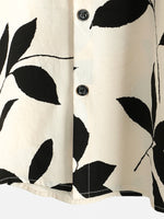 Men's Holiday Floral Print Combed Cotton Summer Casual Button Short Sleeve Shirt