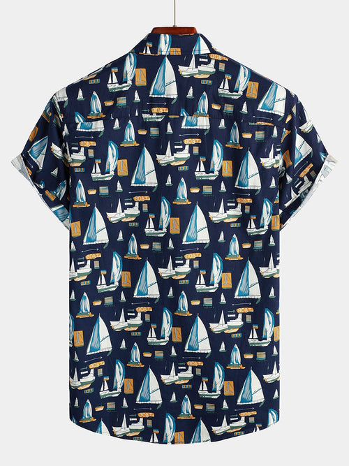 Men's Novelty Fun Prints Beach Short Sleeve Shirt
