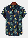Men's Pineapple Print Short Sleeve Hawaiian Shirt