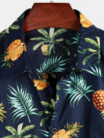 Men's Pineapple Print Short Sleeve Hawaiian Shirt