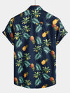 Men's Pineapple Print Short Sleeve Hawaiian Shirt
