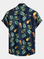 Men's Pineapple Print Short Sleeve Hawaiian Shirt