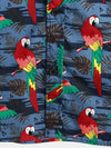 Men's Parrot Print Beach Short Sleeve Shirt
