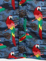 Men's Parrot Print Beach Short Sleeve Shirt
