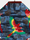 Men's Parrot Print Beach Short Sleeve Shirt